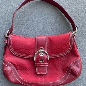 Coach purse red w/ adjustable strap.  Red
